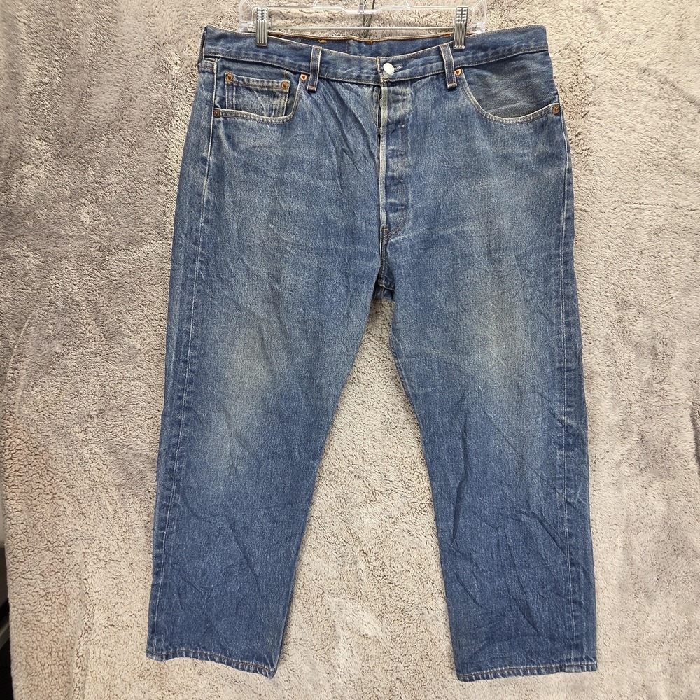 Vintage Levis 501XX Jeans Mens Blue Made In USA Button Fly Straight Fits 38x26